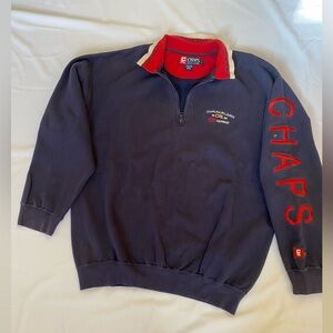 Chaps Navy Blue Quarter-Zip Sweater